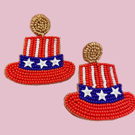 Patriotic Hat Earrings