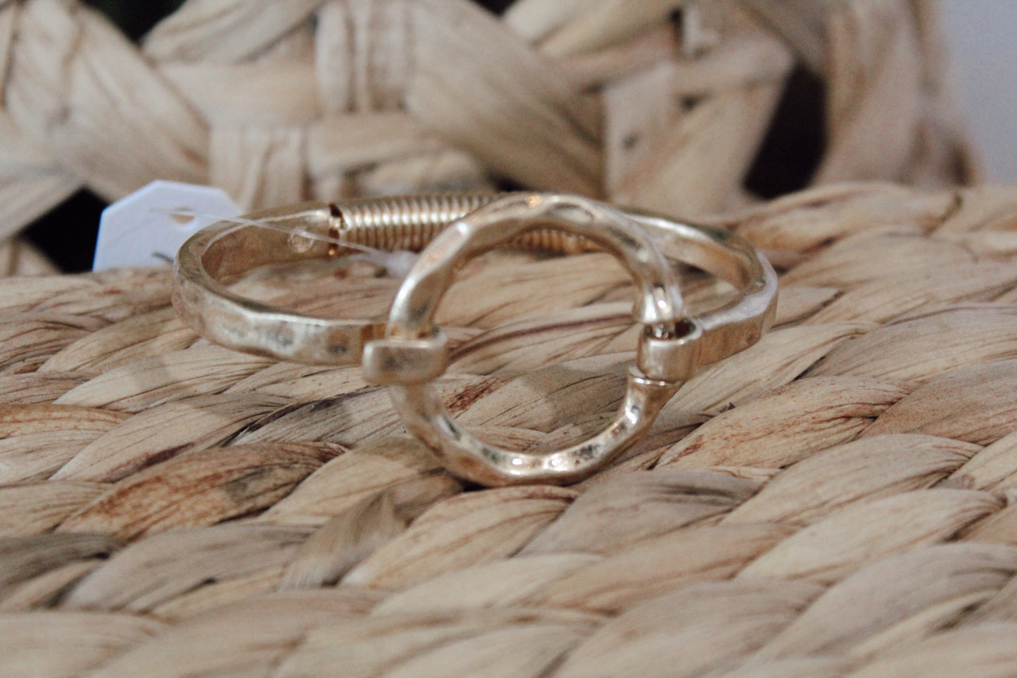 Gold Circle Hinged Bracelet