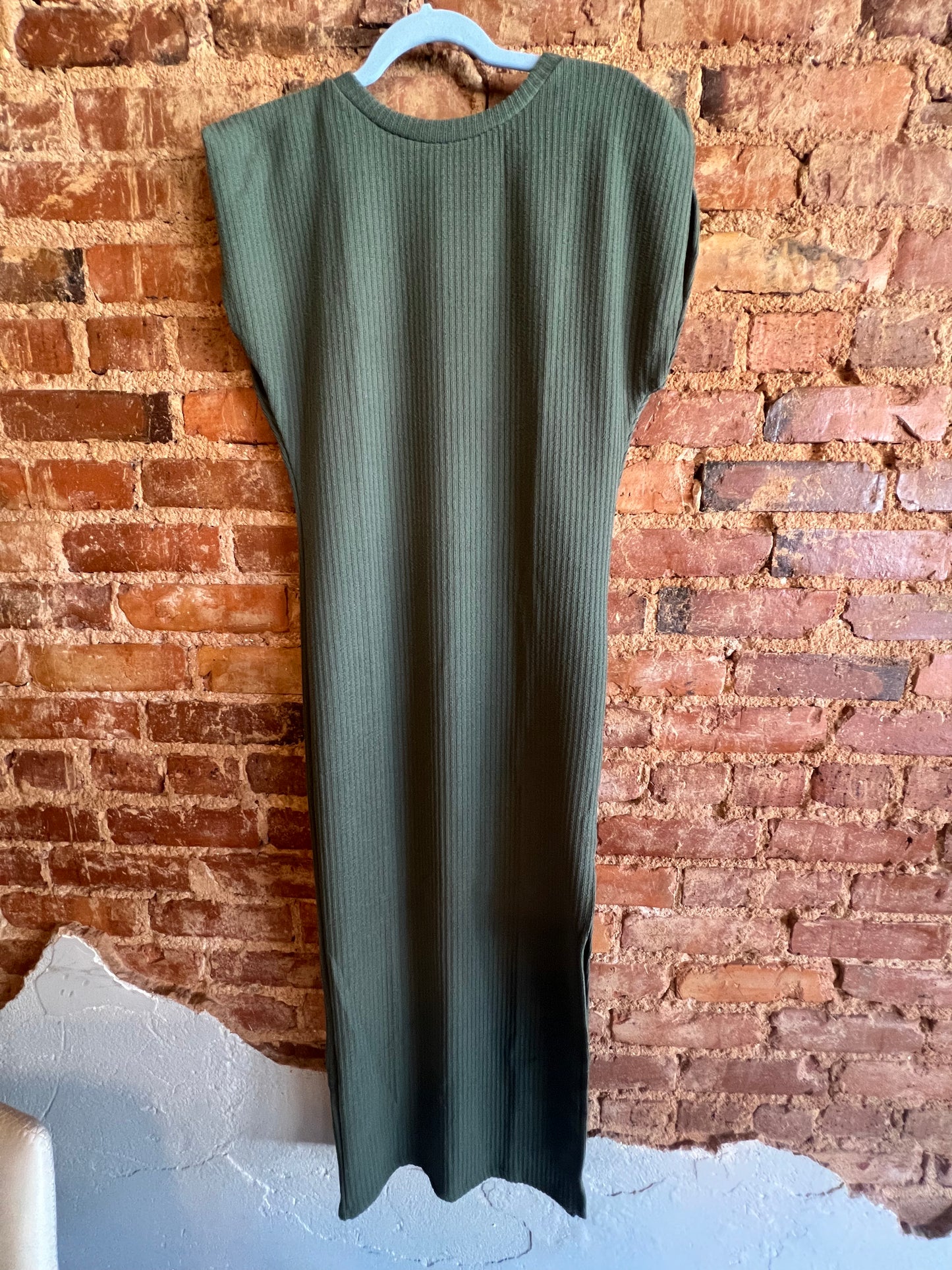 Olive Split Side Knit Dress