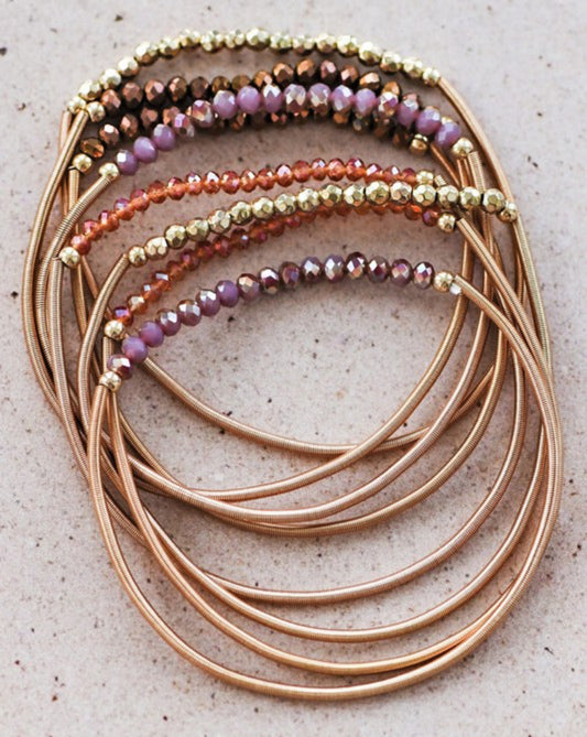 Bronze Crystal Stack Bracelet