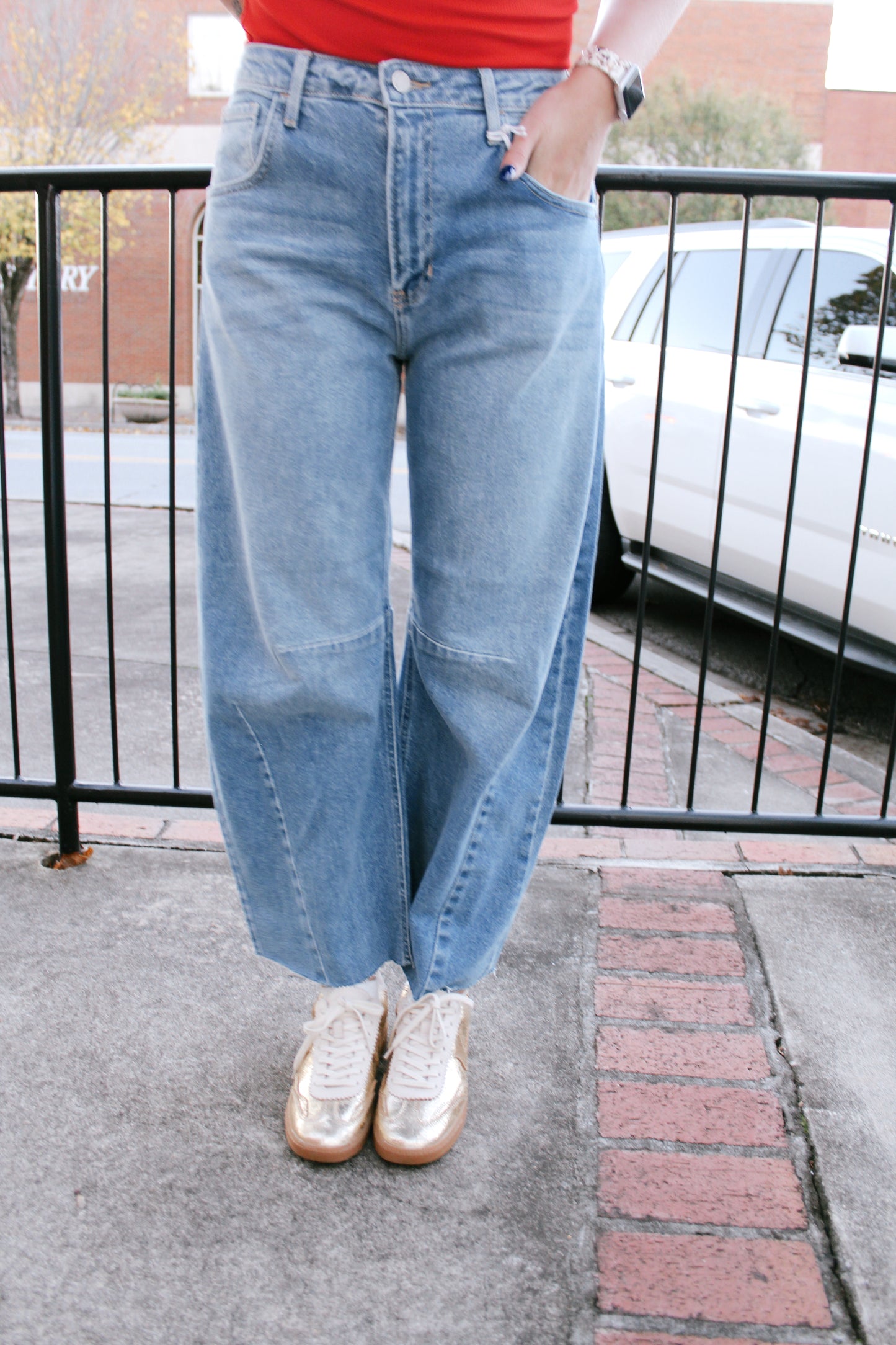 Light Denim Barrel Jeans