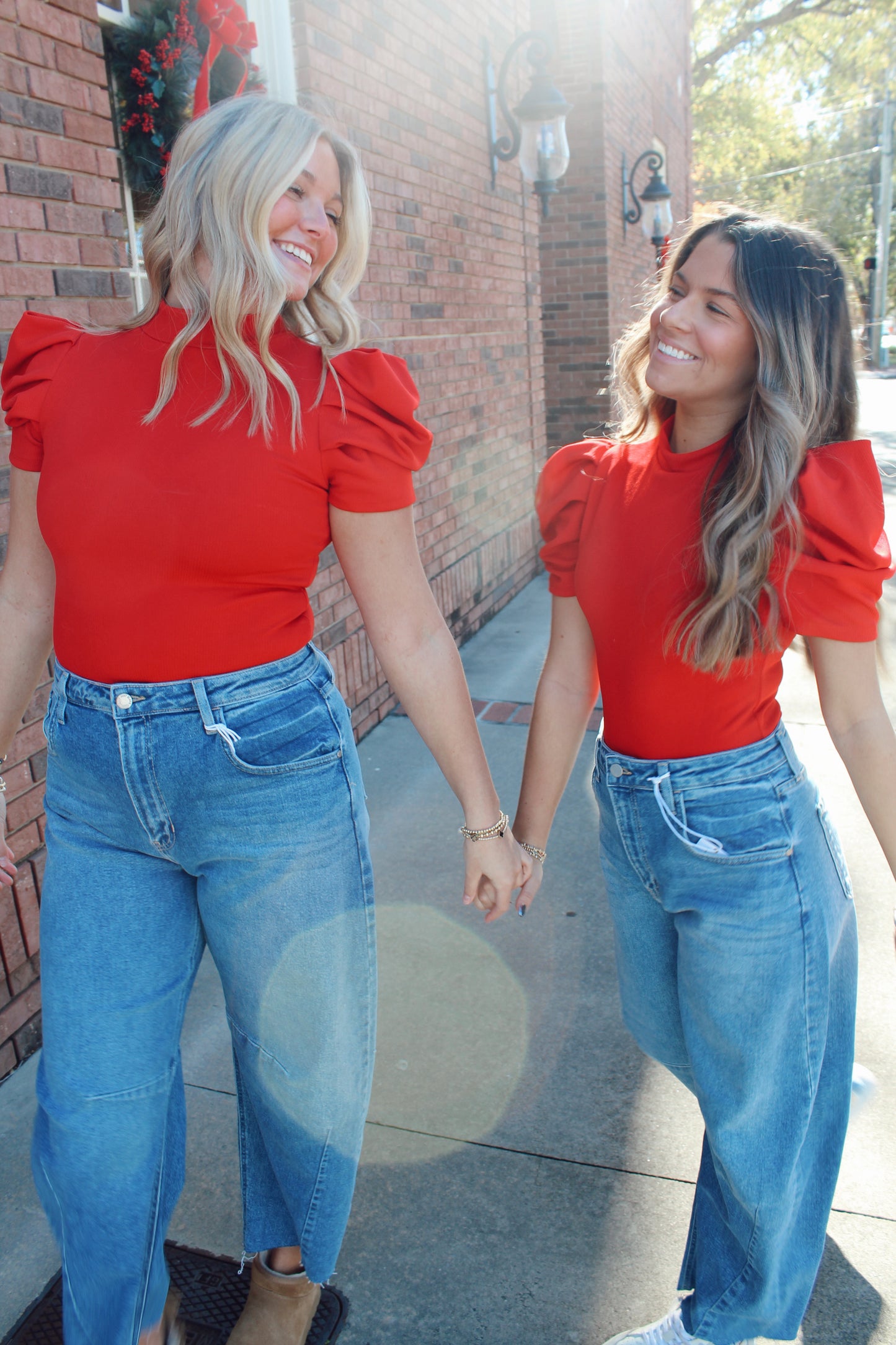 Red Bubble Sleeve Bodysuit