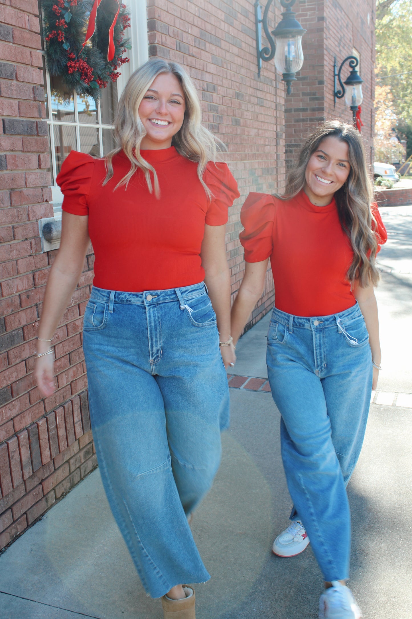 Red Bubble Sleeve Bodysuit