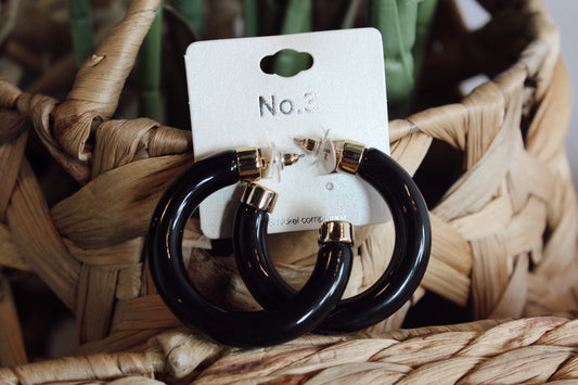 Black Hoop Earrings