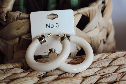 Ivory Hoop Earrings