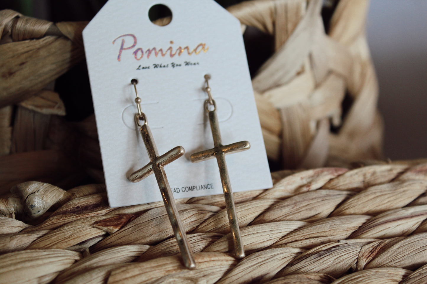 Gold Cross Earrings