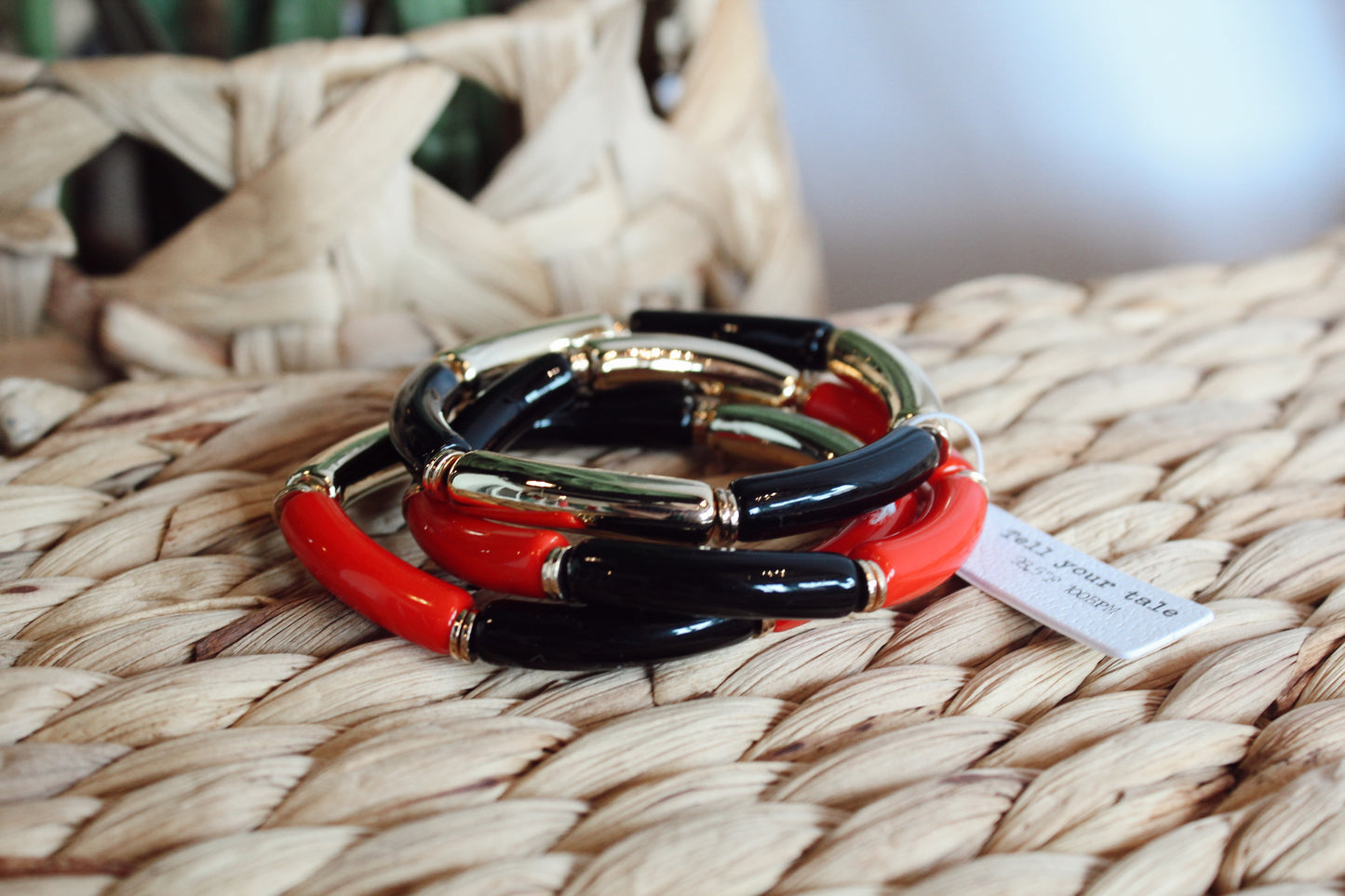 Red/Black Stack Bracelets