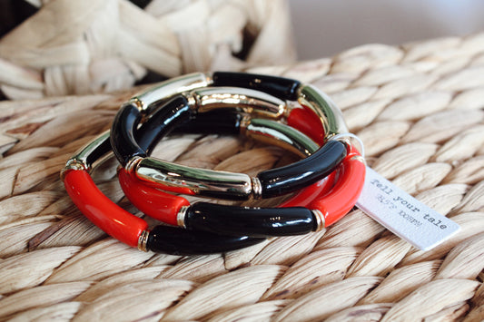 Red/Black Stack Bracelets