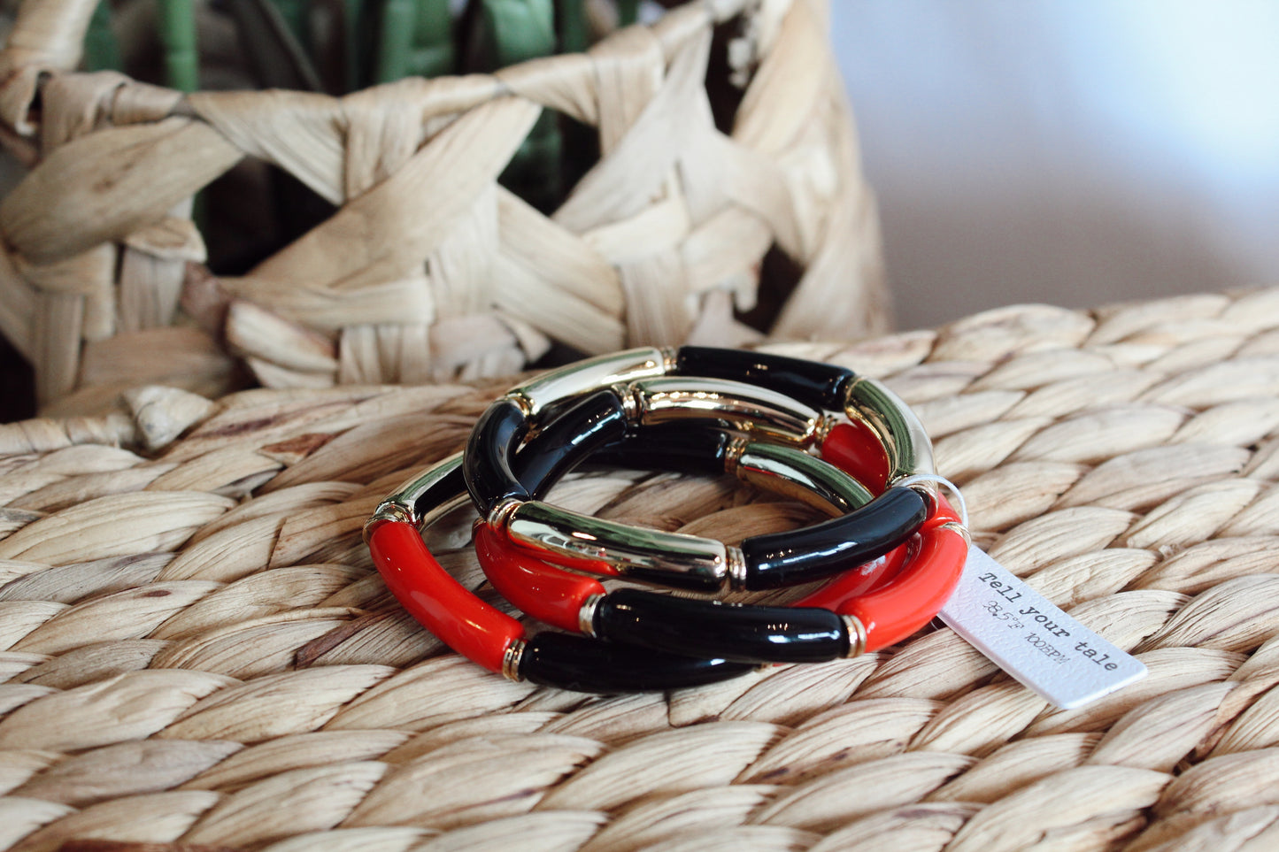 Red/Black Stack Bracelets